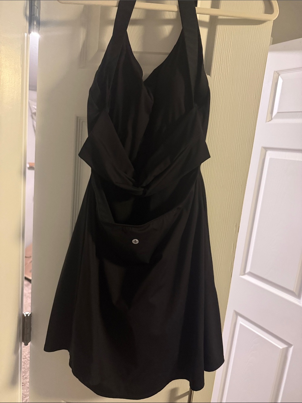 HALARA Black Halter Activewear Dress with Flared Skirt - Picture 2 of 3